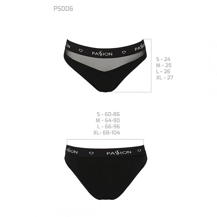 Panties with Transparent Insert, black - Passion — photo N3