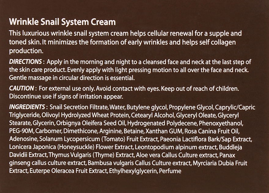 Anti-Aging Snail Cream - The Skin House Wrinkle Snail System Cream — photo N3