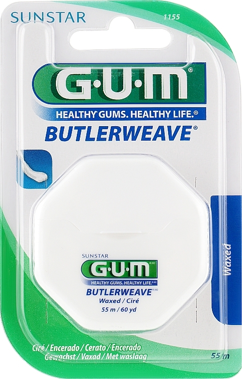 Waxed Dental Floss, 55 m - Sunstar Gum Butlerweave Mint Waxed — photo N1