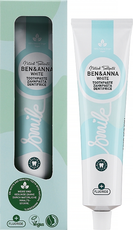 Natural Toothpaste - Ben & Anna Smile Natural Toothpaste White (tube) — photo N3