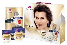 Fragrances, Perfumes, Cosmetics Set - Dermacol Gold Elixir (cr/50ml + cr/50ml + mask/2x8g)