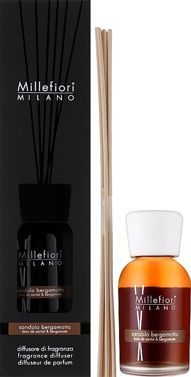 Sandal & Bergamot Reed Diffuser - Millefiori Milano Natural Diffuser Sandalo Bergamotto  — photo N2