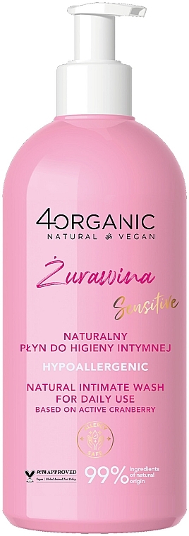 Cranberry Natural Intimate Wash Gel - 4Organic Natural & Vegan — photo N1