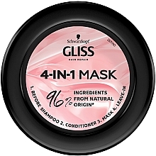 4-in-1 Mask "Shine" for Damaged, Colored Hair - Gliss Kur Performance Treat — photo N2