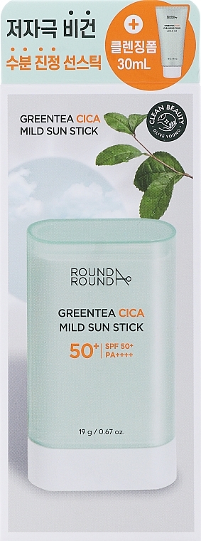Set - Round A'Round Greentea Set (f/stick/19 g + f/foam/30 ml) — photo N1