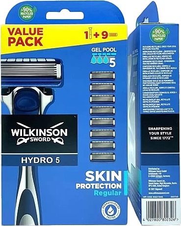 Razor + 9 Replaceable Blades - Wilkinson Sword Hydro 5 Skin Protection — photo N2