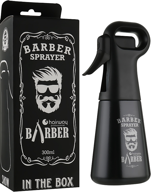 Spray Bottle, black - Hairway Barber Sprayer — photo N1