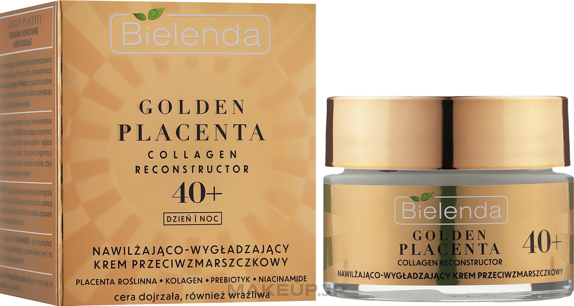 Moisturizing & Smoothing Anti-Wrinkle Cream 40+ - Bielenda Golden Placenta Collagen Reconstructor — photo 50 ml