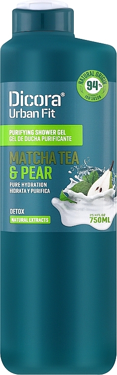 Matcha & Pear Shower Gel - Dicora Urban Fit Purifying Shower Gel Detox Matcha Tea & Pear — photo N2