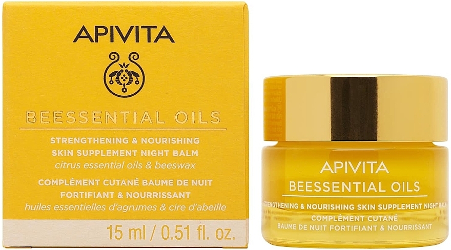 Night Face Balm - Apivita Beessential Oils Strengthening & Nourishing Skin Supplement Night Balm — photo N1