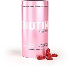 Biotin in Jelly Dietary Supplement with Strawberry Taste - Noble Health Biotin Suplement Diety — photo N1