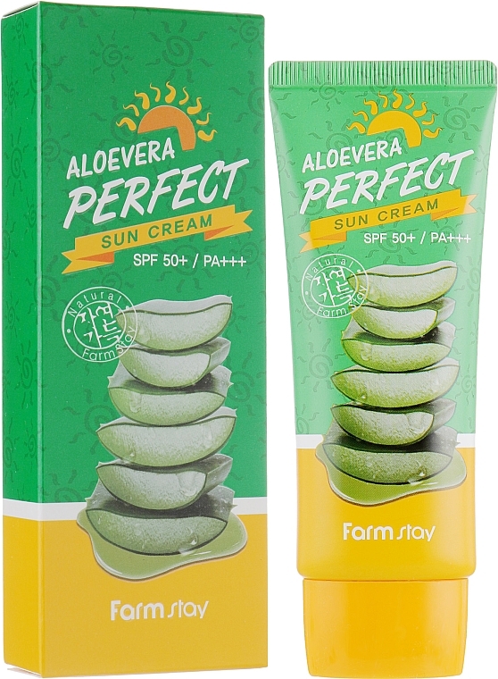 Aloe Sun Cream SPF50+ - FarmStay Aloevera Perfect Sun Cream SPF50+ PA+++ — photo N1