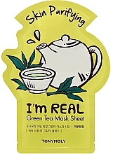 Fragrances, Perfumes, Cosmetics Green Tea Sheet Mask - Tony Moly I'm Real Green Tea Mask Sheet