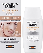 Toning Facial Fluid - Isdin Foto Ultra 100 Active Unify SPF 50+ — photo N2