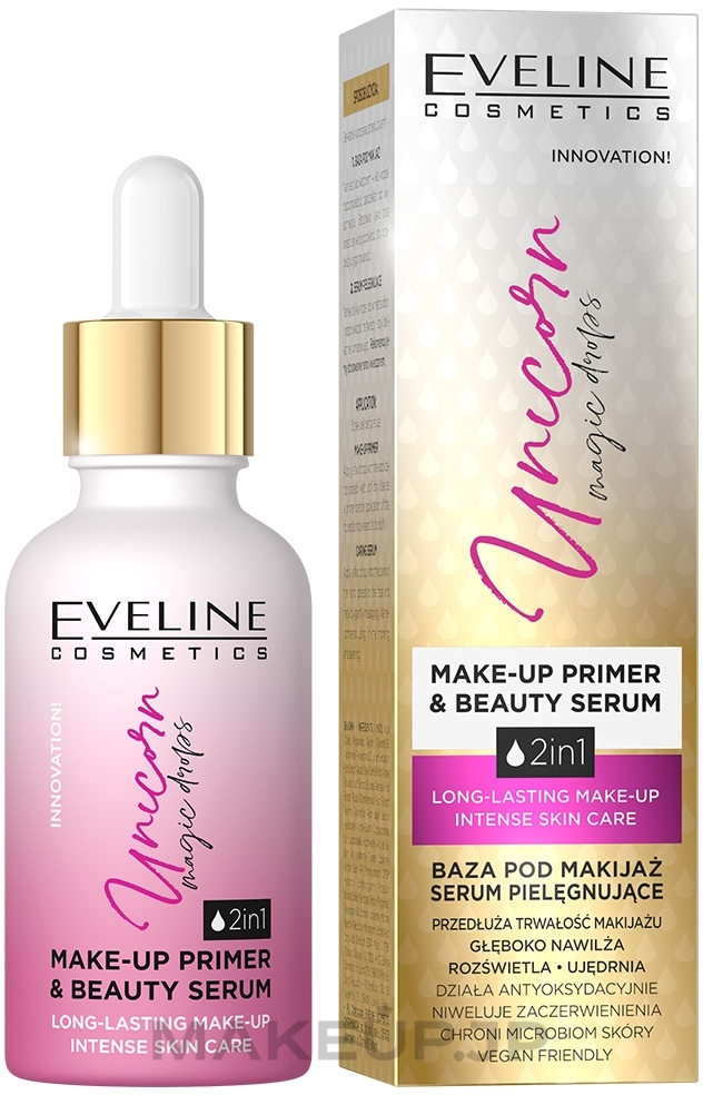 Makeup Primer & Beauty Serum - Eveline Unicorn Magic Drops Beauty Make Up Primer & Beauty Serum — photo 30 ml