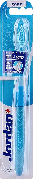 Target Soft Toothbrush, blue zigzag - Jordan Target Teeth & Gums Soft — photo N1