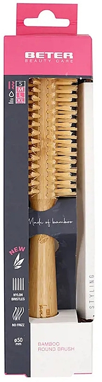 Bamboo Hair Brush, round - Beter Bamboo Round Brush — photo N1