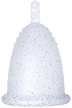 Fragrances, Perfumes, Cosmetics Menstrual Cup with Stem, size L, silver glitter - MeLuna Soft Menstrual Cup Stem