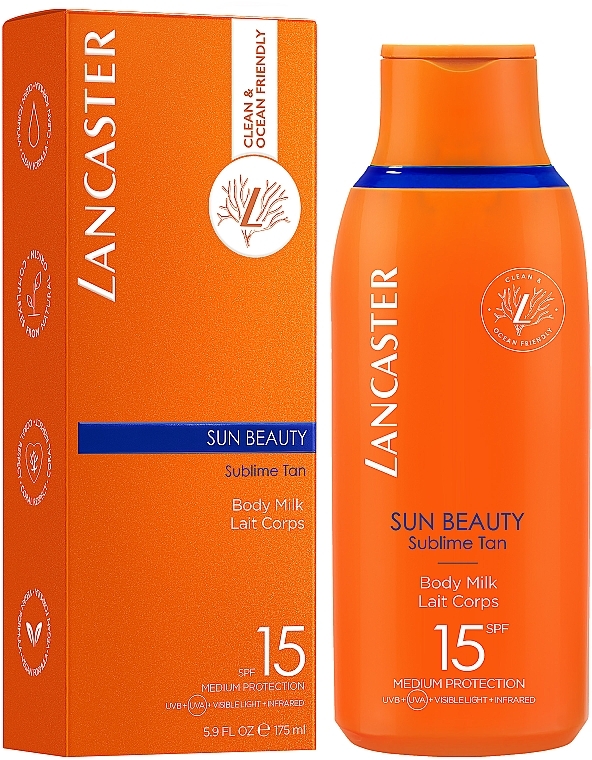 Tanning Milk - Lancaster Sun Beauty Silky Milk Sublime Tan SPF 15 — photo N2