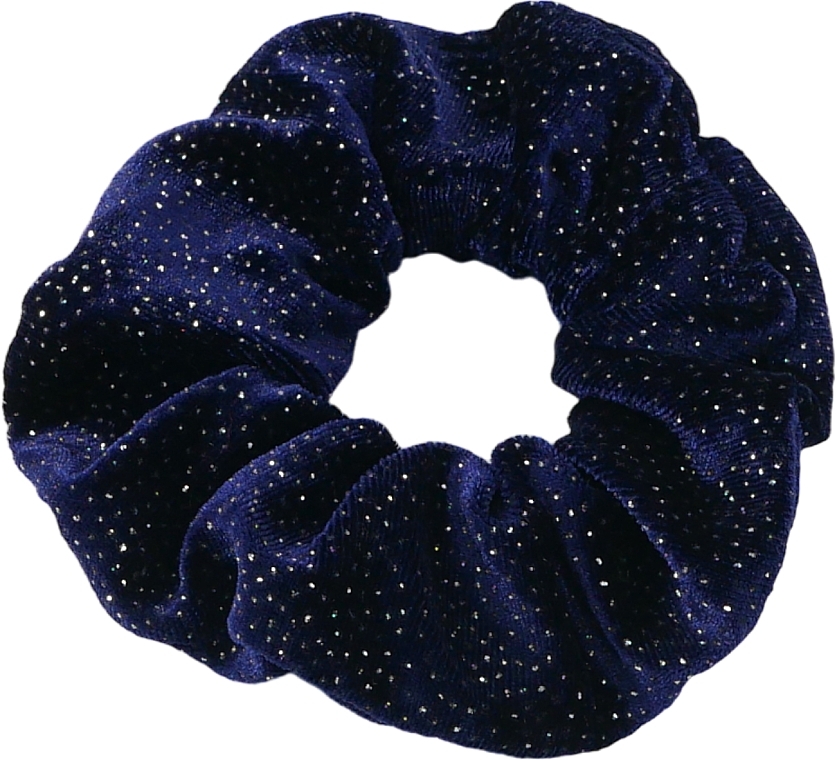 Velvet Hair Tie, blue with glitter - Lolita Accessories — photo N1