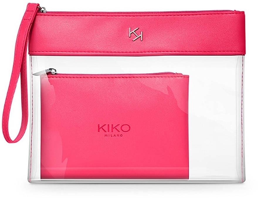 Large Transparent Makeup Bag with Small Makeup Bag Inside, fuchsia - Kiko Milano Transparent Beauty Case 002 — photo N1