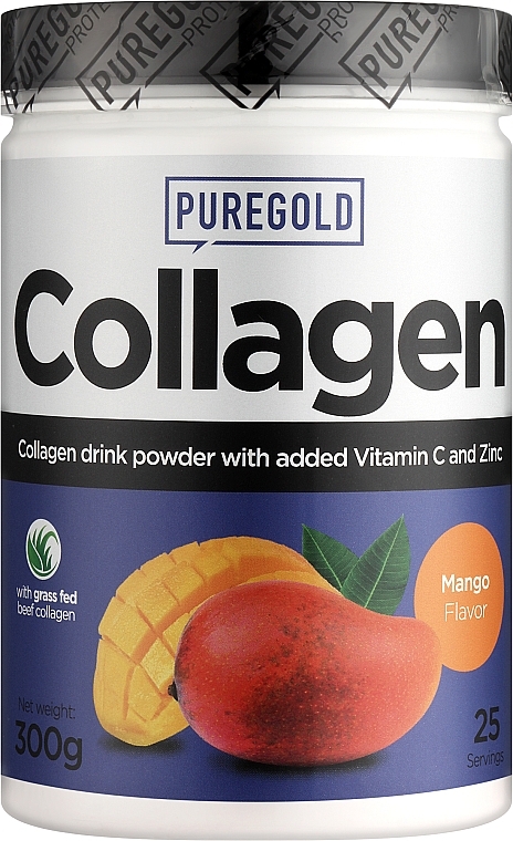 Collagen with Vitamin C & Zinc, mango - PureGold Collagen Marha — photo N1