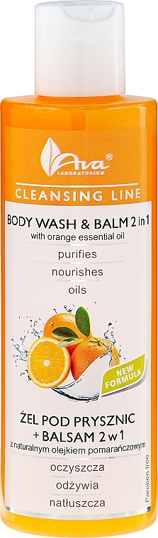 2-in-1 Cleansing Body Gel Balm - Ava Laboratorium Cleansing Line Body Wash & Balm 2In1 With Orange Essential Oil — photo N1
