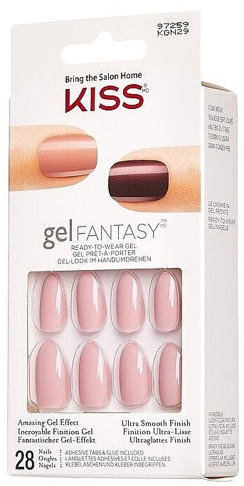 False Nail Set, size M - Kiss Gel Fantasy Windy City — photo N1