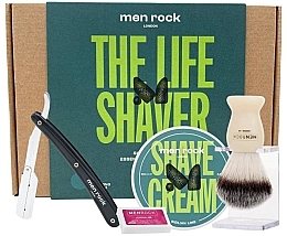 Set, 5 products - Men Rock Ultimate Cut Throat Razor Shaving Gift Set Sicilian Lime — photo N1