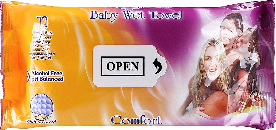 Baby Wet Wipes 'Comfort', 72 pcs. - Wipest Safe & Healthy Wet Towel — photo N2