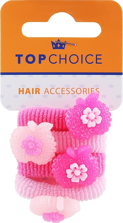 Hair Ties 21831, 4 pcs, pink - Top Choice — photo N1