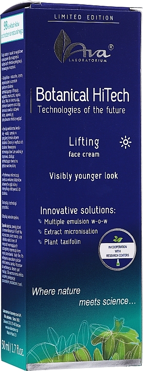 Lifting Face Cream - AVA Laboratorium Botanical HiTech Lifting Face Cream — photo N2