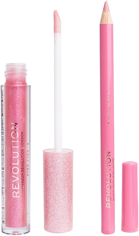 Makeup Revolution Shimmer Lip Kit Pink Lights - Lip Makeup Set — photo N5