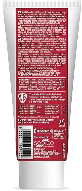 Tom & Jerry Toothpaste - Naturaverde Kids Tom & Jerry Strawberry Toothpaste — photo N2