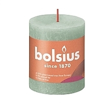 Fragrances, Perfumes, Cosmetics Cylinder Candle, 80/68 mm, sage green - Bolsius Rustic Candle Sage Green