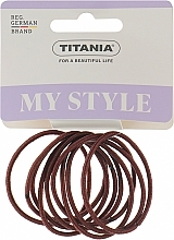 Elastic Hair Bands, 2mm, 9pcs, brown - Titania — photo N1