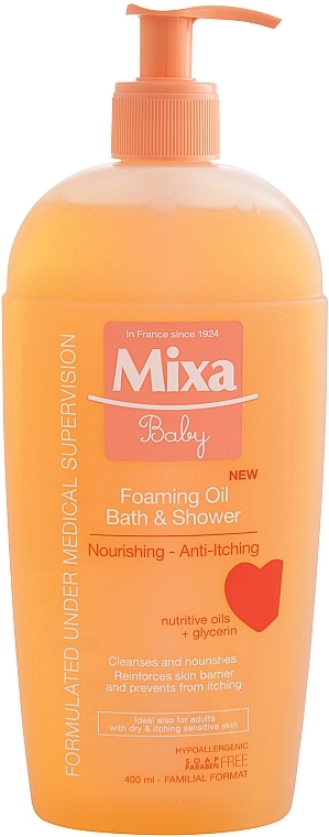 Shower Nourishing Oil - Mixa Baby Foaming Oil Bath & Shower — photo N4