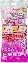 Disposable Razor for Women, 5 pcs - Mattes Red Comfort Lady — photo N1