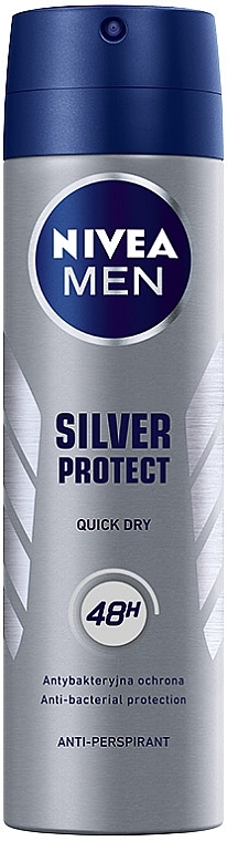 Men Antiperspirant Deodorant Spray "Silver Protection" - NIVEA Deodorant Silver Protect For Men — photo N1