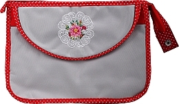 Fragrances, Perfumes, Cosmetics Mandala Cosmetic Bag, 98178, grey-red - Top Choice 