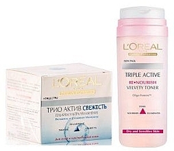 Fragrances, Perfumes, Cosmetics Set - L'Oreal Paris Triple Active (cr/50ml + tonic/200ml)