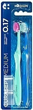 Fragrances, Perfumes, Cosmetics Toothbrush Set 'Medium 0.17', 2 pieces, blue and green - Curaprox Curasept Toothbrush