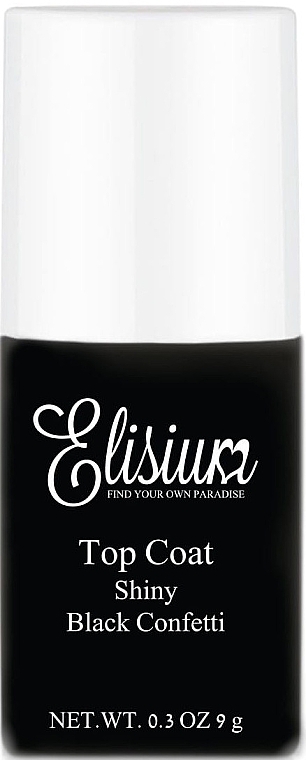 Top Coat - Elisium Top Coat Shiny Black Confetti — photo N1