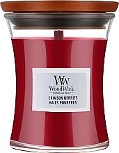 Scented Candle in Glass - WoodWick Hourglass Candle Crimson Berries — photo N1