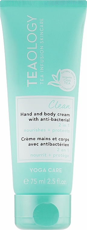 Hand & Nail Cream - Teaology Yoga Care Clean Hand And Body Cream With Anti-Bacterial — photo N1