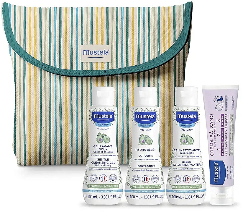 Set, 5 products - Mustela Bebe Little Moments Nneceser Rayas Set — photo N1