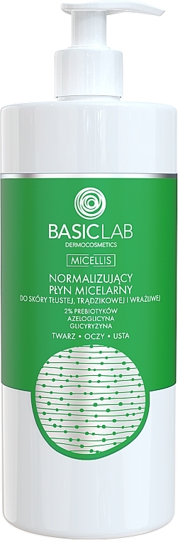 Normalizing Micellar Water for Oily, Acne-Prone & Sensitive Skin - BasicLab Dermocosmetics Micellis — photo N1