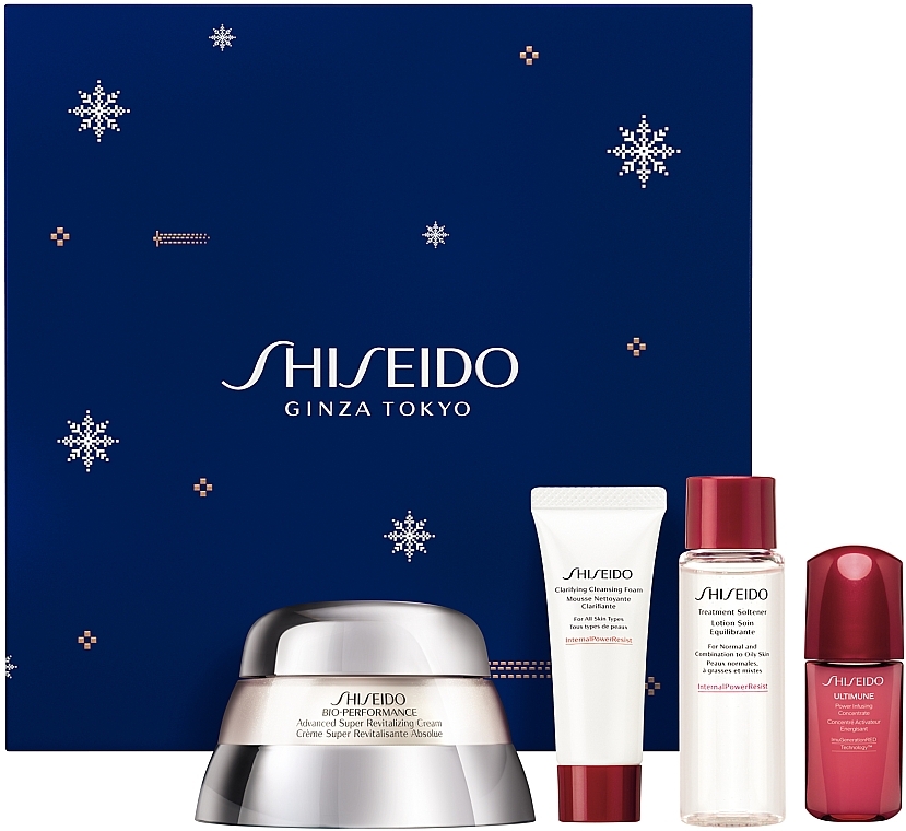 Set - Shiseido Bio-Performance Holiday Kit (f/cr/50ml + clean/foam/15ml + f/lot/30ml + f/conc/10ml) — photo N2