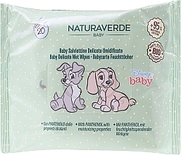 Baby Wipes, 20 pcs, lady and tramp - Naturaverde Baby Disney Organic Delicate Wipes Lady & The Tramp — photo N1