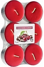 Tea Light Set 'Chocolate Cherry' - Bispol Chocolate Cherry Maxi Scented Candles — photo N1